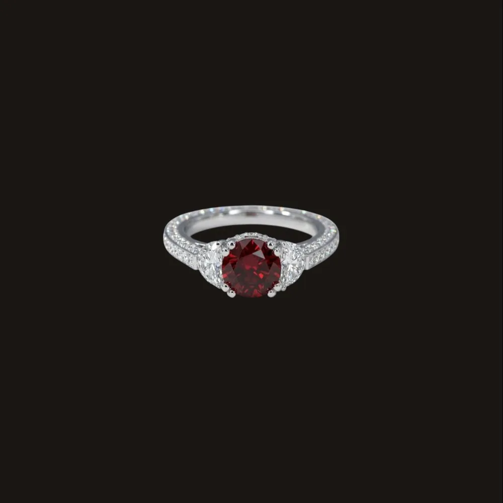 Pigeon blood red ruby ring